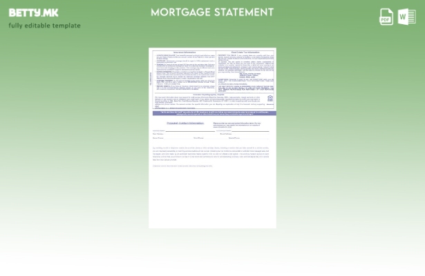 модерен стил Пакистан Хабиб изјава за хипотека во Word и PDF формати, шаблон с 1